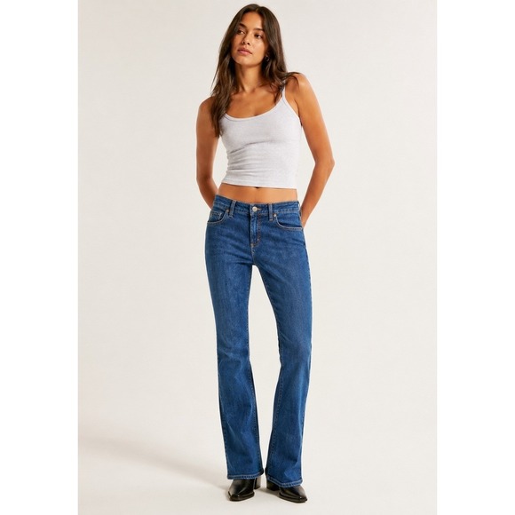 Lands' End Denim - Lands End Straight Leg Mom Jeans Womens 4 Petite‎ Dark Wash High Waist Vintage